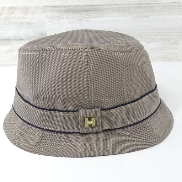 PETER GRIMM FEDORA HAT IN TAN COLOR MEN'S SIZE XXL HOUNDSTOOTH PATTERN *EUC*.... - Picture 8 of 16